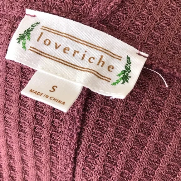 Love Riche Loveriche Mauve Pink Long Line Hooded Waffle Knit Duster Pockets S - Picture 3 of 9